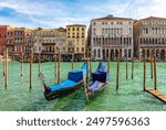 Gondolas on Grand canal in Venice, Italy