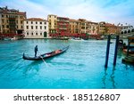 Gondolier in gondolla on the Grand canal in Venice, Itally