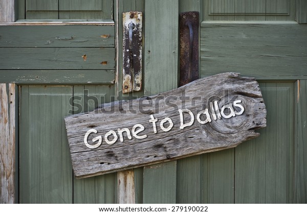 Gone Dallas Sign On Old Green Royalty Free Stock Image