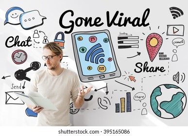 Gone Viral Cyber MultiMedia Internet Technology Concept