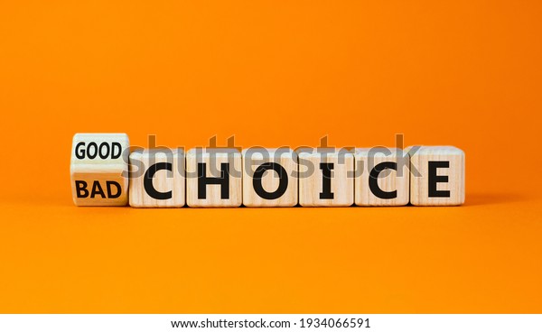 Good Bad Choice Symbol Turned Wooden Stock Photo 1934066591 | Shutterstock