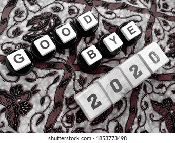 Good Bye 2020, Word Cube With Background.