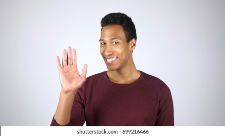 Good Bye, Waving Hand Gesture By Afro-American Man