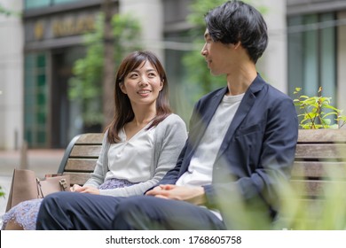 Good friend Asian couple portrait
