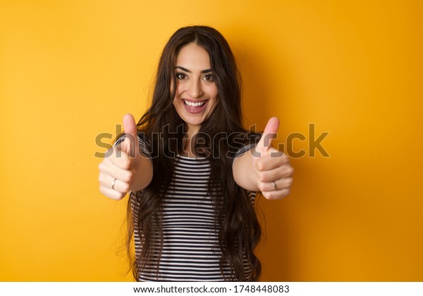 Good Job Portrait Happy Smiling Blue Stock Photo 1748448083 | Shutterstock