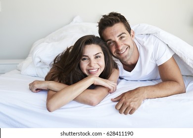 Good Looking Couple Relaxing In Morning, Portrait