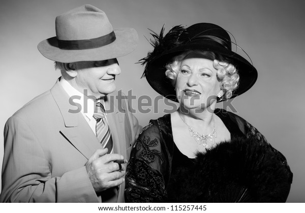 Good Looking Senior Couple Glamour Vintage Royalty Free Stock Image