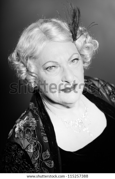 Good Looking Senior Woman Glamour Vintage Stock Photo Edit Now