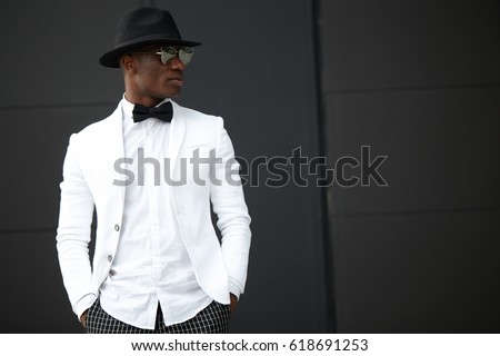 Good looking young black man in trendy clothes