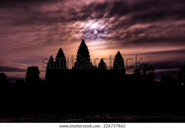 Good Morning Angkor Wat Rainy Season Royalty Free Stock Image