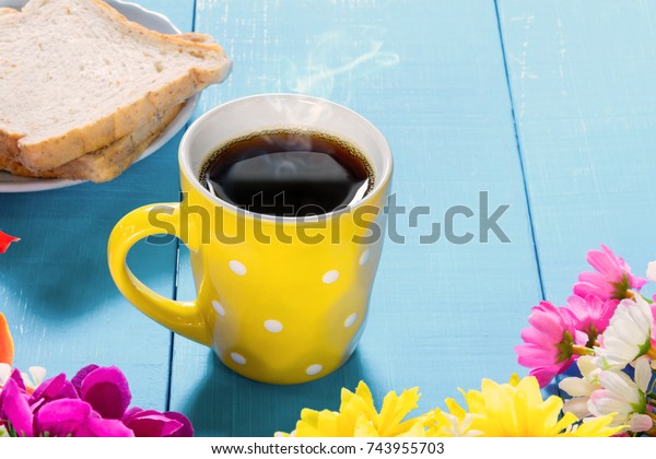 Good Morning Black Coffee Cup Flower Royalty Free Stock Image