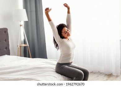 Good Morning Cheerful Positive Black Lady Stock Photo 1962792670 ...