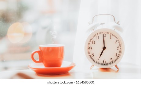 Good Morning Coffee And Alarm Clock, Startup Concept