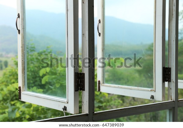 Good Morning Open Window Mountain Background Stock Photo (Edit Now ... Open Window At Morning