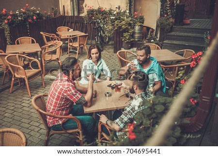 Similar – Group of people having fun in a summer day