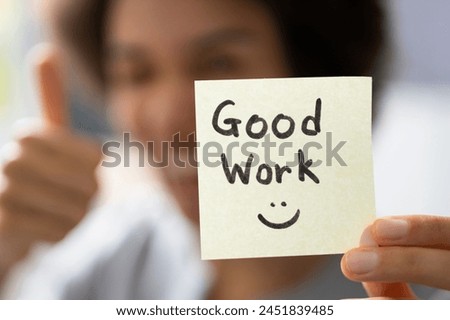 Good work note of praise compliments sign