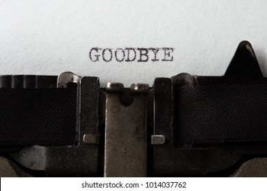 Goodbye - Text Message On The Typewriter Close-up