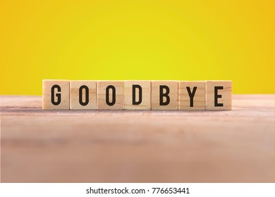 Goodbye Word With Yellow Background 
