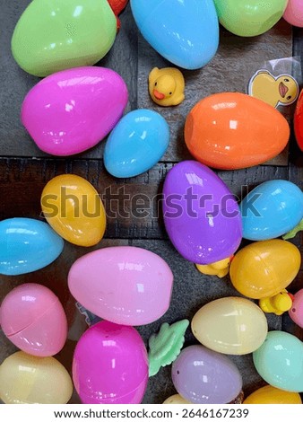 Goodies left out from an Easter egg hunt.