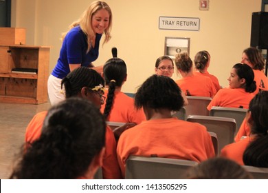 Goodyear, Ariz. / US - March 24, 2011: Olympic Gold Medalist Misty Hyman Speaks To Perryville State Prison Inmates About Making A Fresh Start In Life After Their Release From Prison. 5056