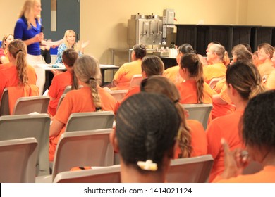 Goodyear, Ariz. / US - March 24, 2011: Olympic Gold Medalist Misty Hyman Speaks To Perryville State Prison Inmates About Making A Fresh Start In Life After Their Release From Prison. 5060