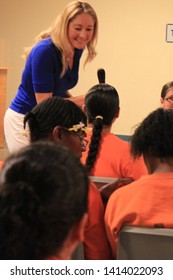 Goodyear, Ariz. / US - March 24, 2011: Olympic Gold Medalist Misty Hyman Speaks To Perryville State Prison Inmates About Making A Fresh Start In Life After Their Release From Prison. 5056