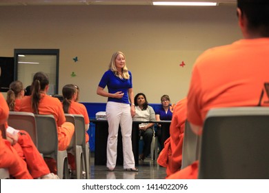 Goodyear, Ariz. / US - March 24, 2011: Olympic Gold Medalist Misty Hyman Speaks To Perryville State Prison Inmates About Making A Fresh Start In Life After Their Release From Prison.