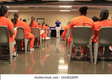 Goodyear, Ariz. / US - March 24, 2011: Olympic Gold Medalist Misty Hyman Speaks To Perryville State Prison Inmates About Making A Fresh Start In Life After Their Release From Prison. 5049