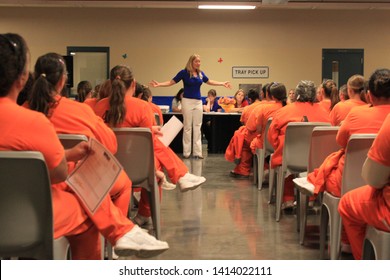 Goodyear, Ariz. / US - March 24, 2011: Olympic Gold Medalist Misty Hyman Speaks To Perryville State Prison Inmates About Making A Fresh Start In Life After Their Release From Prison. 5097