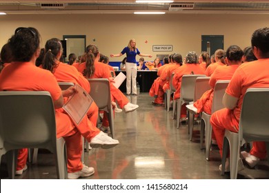 Goodyear, Ariz. / US - March 24, 2011: Olympic Gold Medalist Misty Hyman Speaks To Perryville State Prison Inmates About Making A Fresh Start In Life After Their Release From Prison. 5080