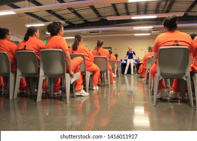 Goodyear, Ariz. / US - March 24, 2011: Olympic Gold Medalist Misty Hyman Speaks To Perryville State Prison Inmates About Making A Fresh Start In Life After Their Release From Prison. 5006