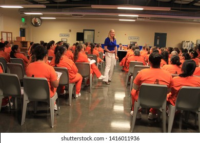 Goodyear, Ariz. / US - March 24, 2011: Olympic Gold Medalist Misty Hyman Speaks To Perryville State Prison Inmates About Making A Fresh Start In Life After Their Release From Prison. 5039