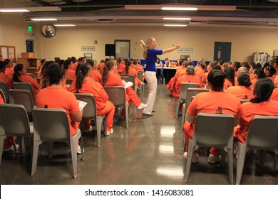 Goodyear, Ariz. / US - March 24, 2011: Olympic Gold Medalist Misty Hyman Speaks To Perryville State Prison Inmates About Making A Fresh Start In Life After Their Release From Prison. 5040