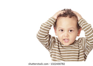 
Google
boy with hand on head on white background stock photo

