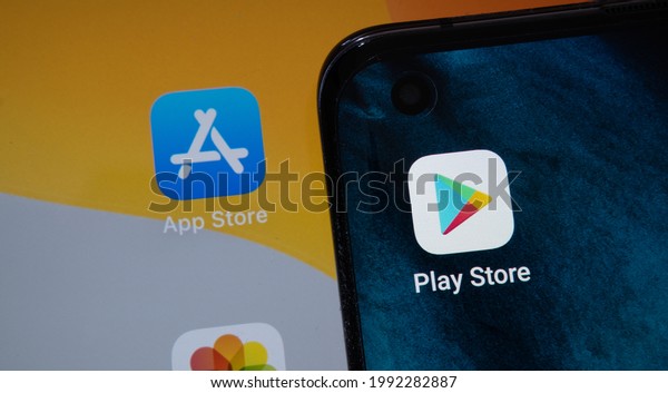 Google Play Store Blurred App Store Stock Photo 1992282887 | Shutterstock