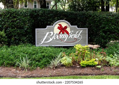 Goose Creek, SC - Aug 26 2022: A Sign For The Bloomfield Subdivision Of Crowfield Plantation