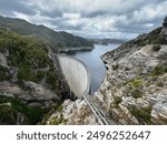 Gordon Dam stands tall as it holds back Gordon river