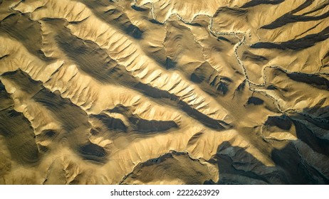 Gorgeous aerial drone top bird's eye view of incredible golden  desert mountains of tzin river. desert in Israel - Powered by Shutterstock