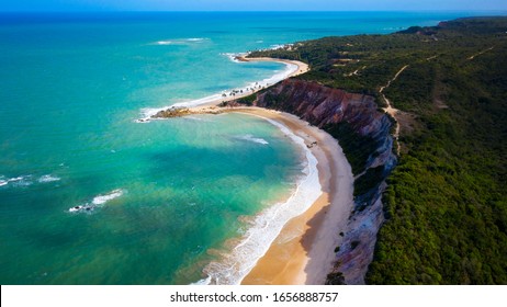 Gorgeous aerial drone view of the amazing tropical Tabatinga beach located in João Pessoa in the state of Paraìba, Brazil. - Powered by Shutterstock