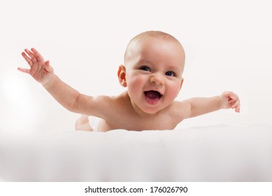 Gorgeous baby  laughing 