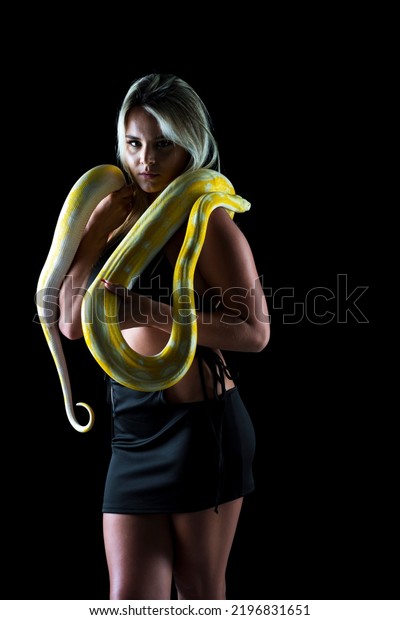 Gorgeous Blonde Model Poses Boa Snake Stock Photo 2196831651 | Shutterstock