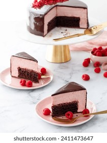 Gorgeous Chocolate Raspberry Mousse Cake 