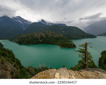 Gorgeous Diablo lake in North Cascades National Park, WA, USA