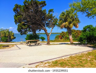 Gorgeous Empty Waterfront RV Camp Site Spot By Turquoise Water 