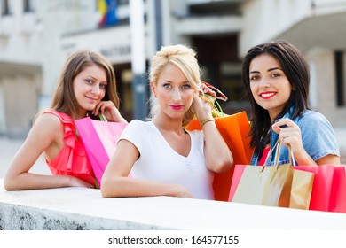 Gorgeous Girls Together Out Shopping City Stock Photo 164577155 ...