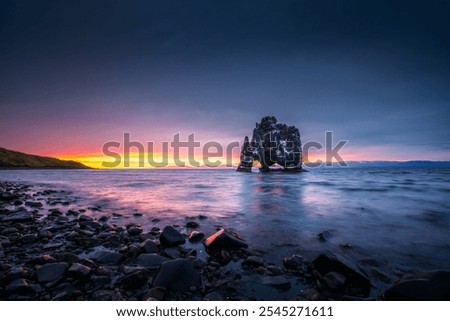 Similar – Image, Stock Photo Icelandic coast with volcanic rock on the Snaefellsnes peninsula, Dritvik