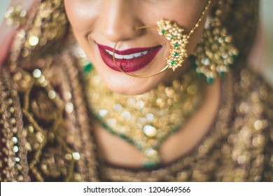 Gorgeous Indian Pakistani Bride With Nose Ring
Karachi, Pakistan, October 17, 2018