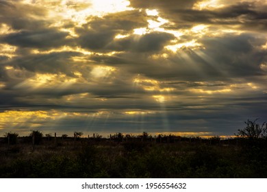 Gorgeous Panorama Scenic Of The Strong Sunrise With Silver Lining And Cloud On The Orange Sky.

 15.04.2021 : Europe, Bulgaria , Sofia, Plovdiv, Asenovgrad