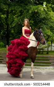 Gorgeous queen and her horse