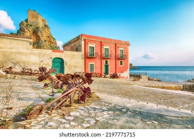 Gorgeous Scene Of Tonnara Di Scopello. Popular Travel Destination On Mediterranean Sea. Location: Scopello, Province Of Trapani, Sicily, Italy, Europe